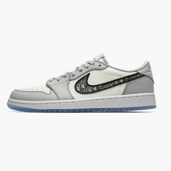 Nike Air Jordan 1 Retro Low Wolf Grey Sail Photoson Dust Dam/Herr CN8608-002 Skor