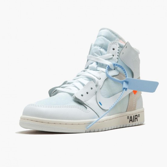 Nike Air Jordan 1 Retro High Off-White White Herr AQ0818-100 Skor