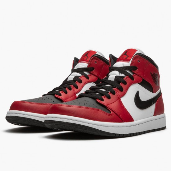 Nike Air Jordan 1 Mid Chicago Black Toe Herr 554724-069 Skor