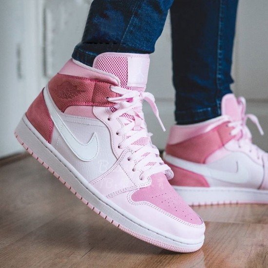 Nike Air Jordan 1 Mid Digital Pink Dams CW5379-600 Skor