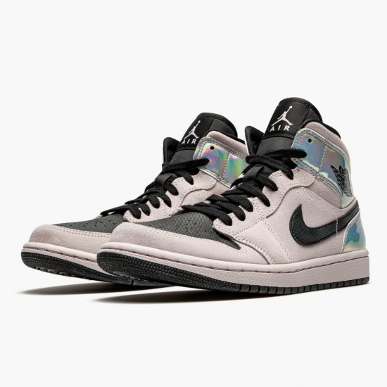 Nike Air Jordan 1 Mid Dirty Powder Iridescent Barely Dam/Herr BQ6472-602 Skor