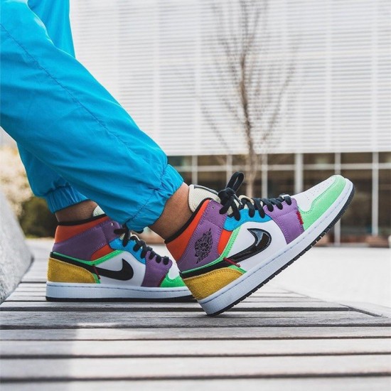 Nike Air Jordan 1 Mid SE Multicolor Herr CW1140-100 Skor