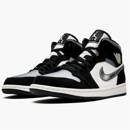 Nike Air Jordan 1 Mid Satin Grey Herr 852542-011 Skor