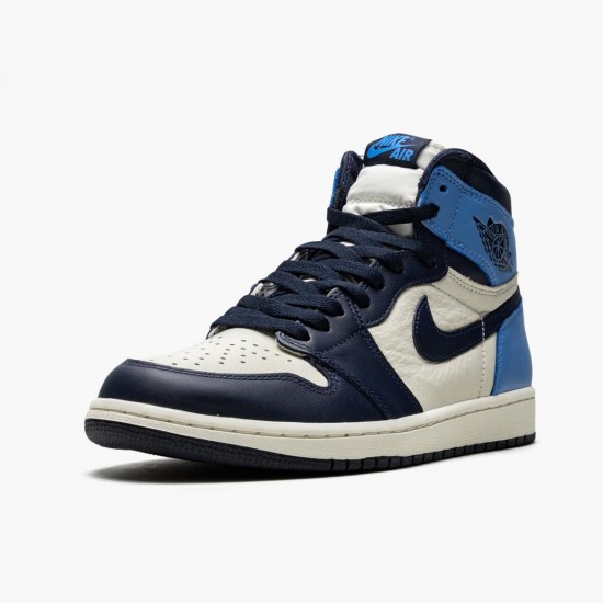 Nike Air Jordan 1 Retro High OG Obsidian University Blue Herr 555088-140 Skor