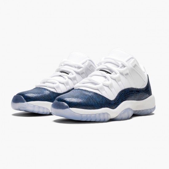 Nike Air Jordan 11 Low Navy Snakeskin Herr CD6847-102 Skor