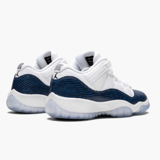 Nike Air Jordan 11 Low Navy Snakeskin Herr CD6847-102 Skor