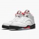 Nike Air Jordan 5 Retro Fire Red Silver Tongue Herr DA1911-102 Skor