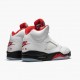 Nike Air Jordan 5 Retro Fire Red Silver Tongue Herr DA1911-102 Skor