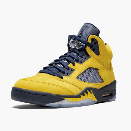 Nike Air Jordan 5 Retro Michigan 2019 AmarilloCollege Navy Dam/Herr CQ9541-704 Skor