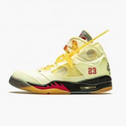 Off-White x Nike Air Jordan 5 Retro Sail Herr DH8565-100 Skor