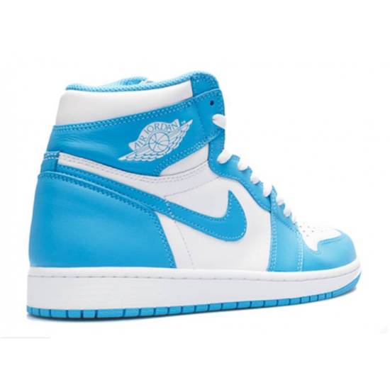 Jordan Skor Jordans 1 High UNC' Blue Blue blå 555088 117