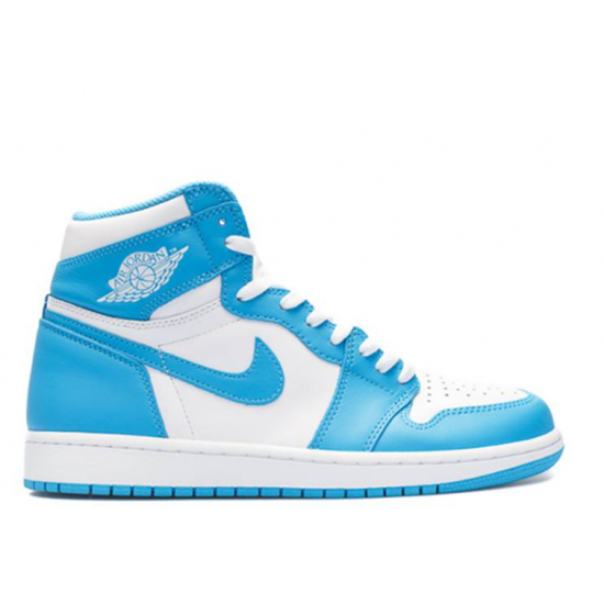 Jordan Skor Jordans 1 High UNC' Blue Blue blå 555088 117