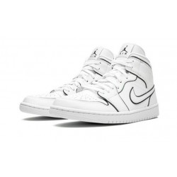 Jordan Skor Jordans 1 Mid Iridescent Reflective White vit CK6587 100