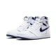 Jordan Skor Jordans 1 High Metallic Navy WHITE vit 555088 106