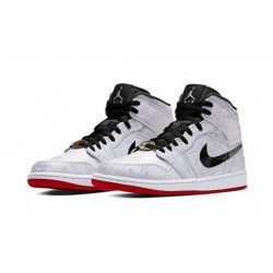 Jordan Skor Jordans 1 Mid X CLOT White SILVER Silver CU2804 100