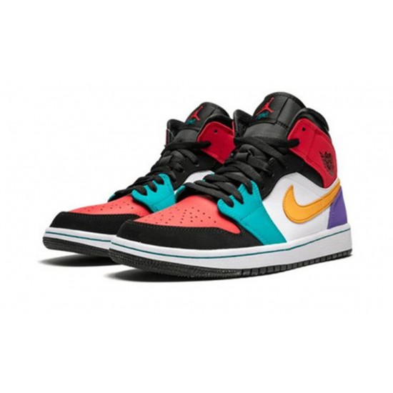 Jordan Skor Jordans 1 Mid “Multicolor” White vit 554724 125