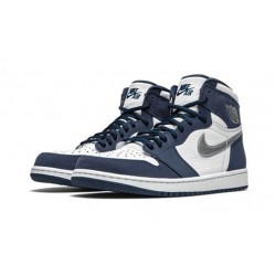 Jordan Skor Jordans 1 High night Navy WHITE vit DC1788 100