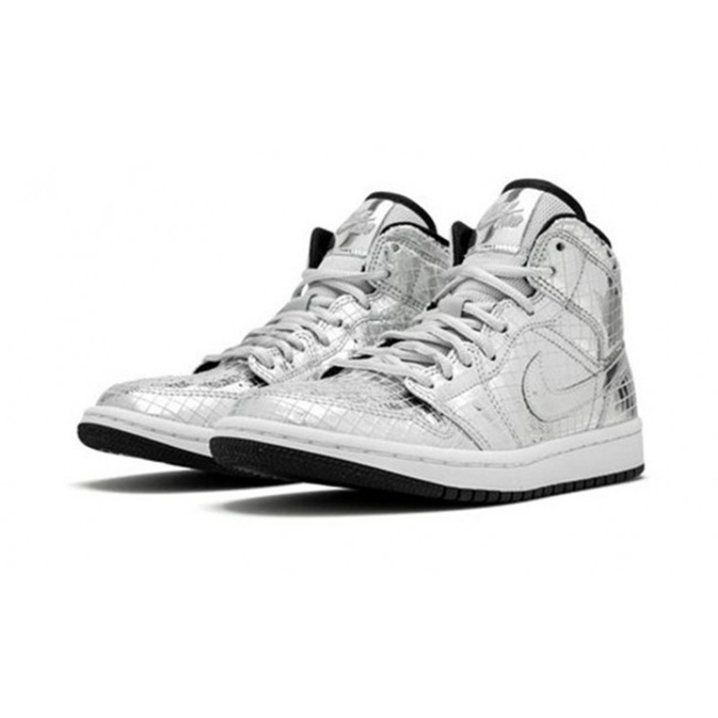 Jordan Skor Jordans 1 Mid Disco ball METALLIC SILVER Silver CU9304 001