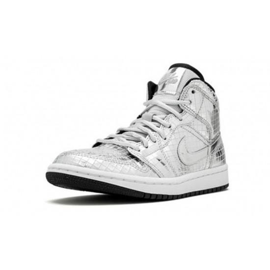 Jordan Skor Jordans 1 Mid Disco ball METALLIC SILVER Silver CU9304 001