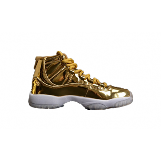 Jordan Skor Jordans 11 Metallic Gold White vit 528895 103