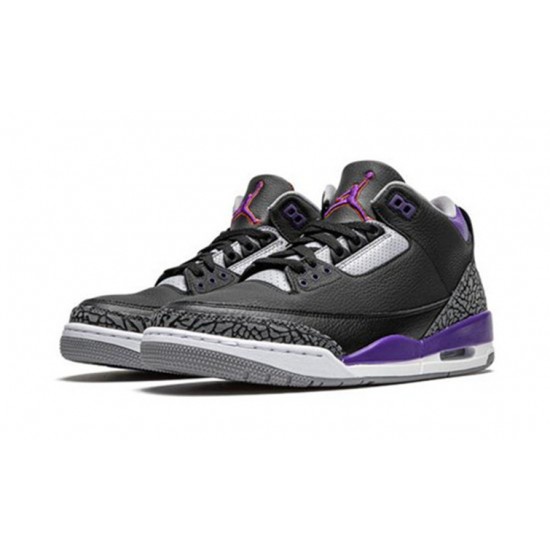 Jordan Skor Jordans 3 Court Purple Black Cement BLACK Svart CT8532 050