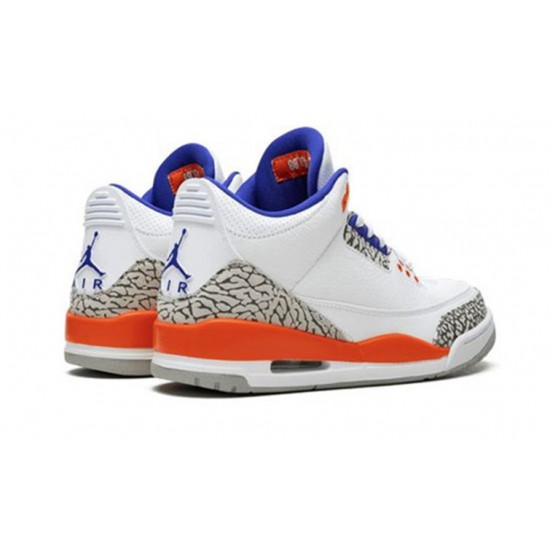 Jordan Skor Jordans 3 Knicks WHITE vit 136064 148