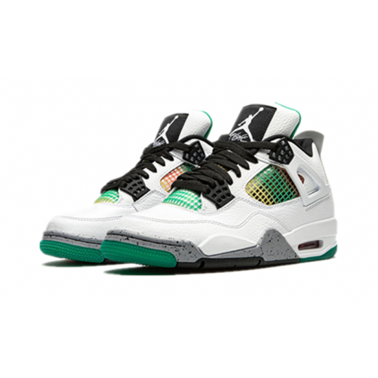 Jordan Skor Jordans 4 Rasta &Lucid Green WHITE vit AQ9129 100