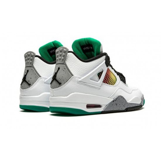 Jordan Skor Jordans 4 Rasta &Lucid Green WHITE vit AQ9129 100