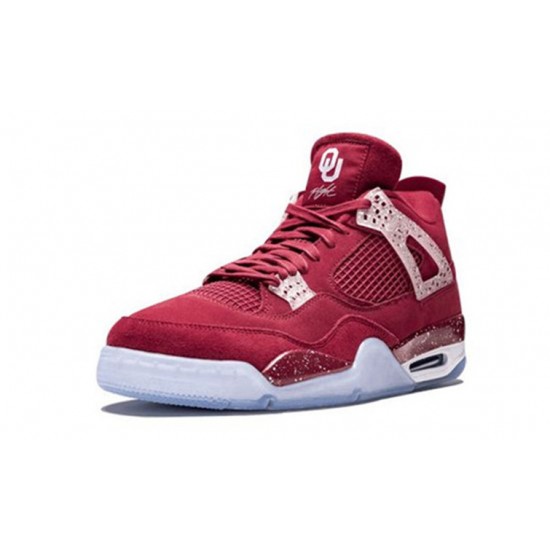 Jordan Skor Jordans 4 Retro Oklahoma Sooners TEAM CRIMSON Team Crimson AJ4 904282