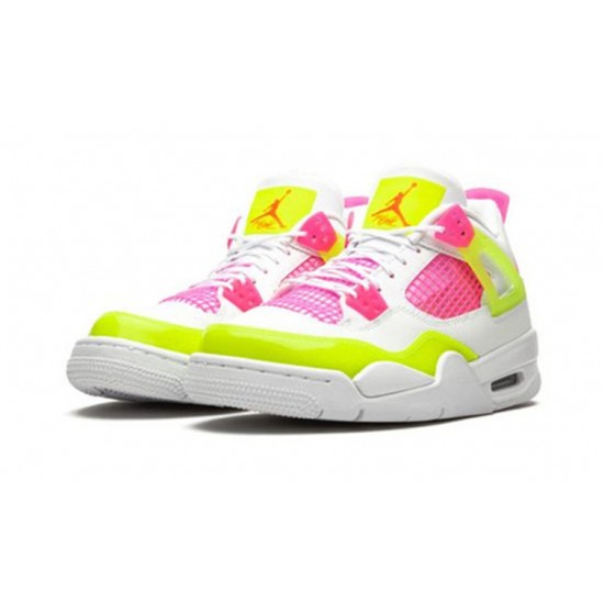 Jordan Skor Jordans 4 Retro White Lemon Pink White vit CV7808 100