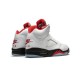 Jordan Skor Jordans 5 Fire Red TRUE WHITE vit DA1911 102