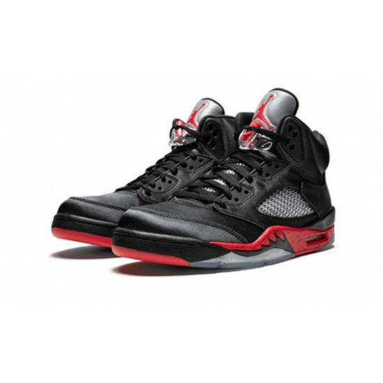 Jordan Skor Jordans 5 Satin Bred NOIR Noir 136027 006