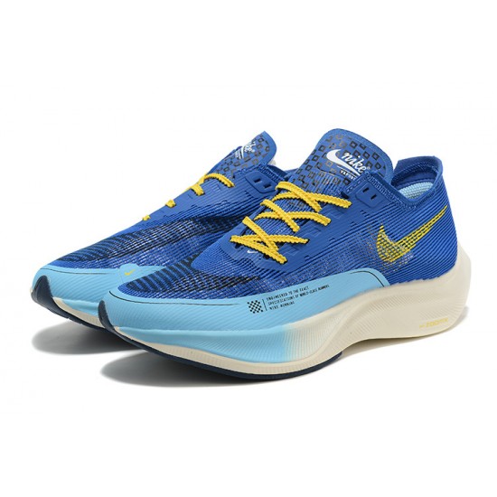 Nike ZoomX VaporFly NEXT Herr Blå Gul Skor 